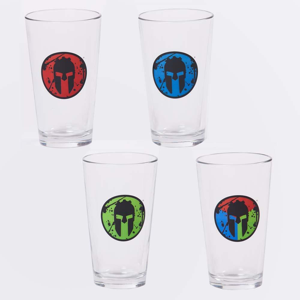 SPARTAN Trifecta Pint Glass 4 Pack