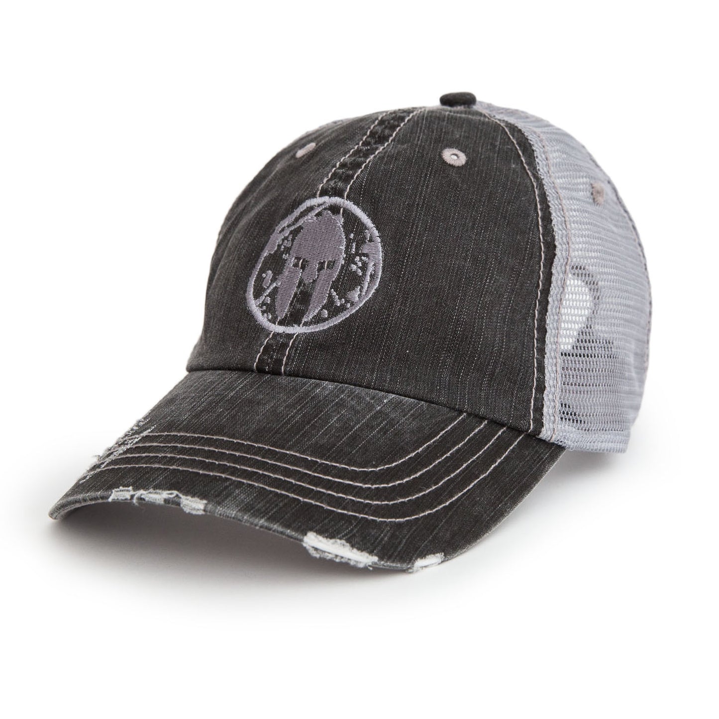 Distressed Spartan Logo Hat - Charcoal