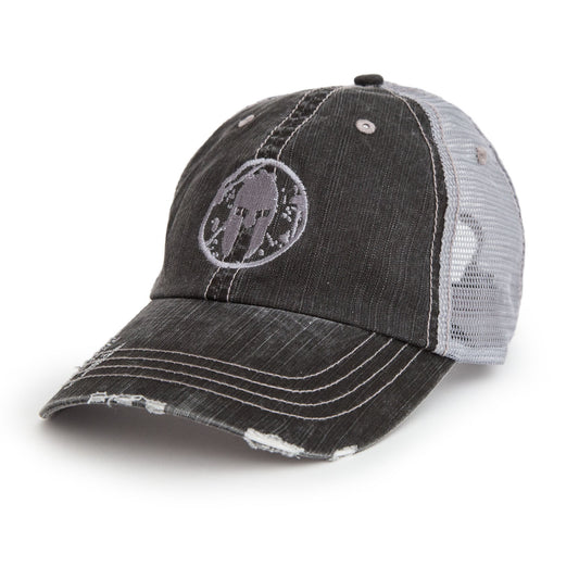 Distressed Spartan Logo Hat - Charcoal