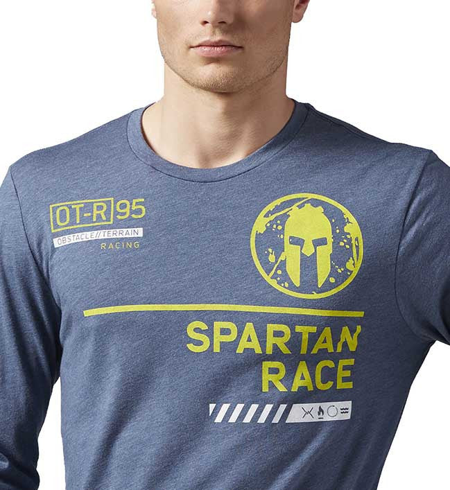 Reebok SPARTAN Race Tri-Blend Long Sleeve Graphic Tee - Men's