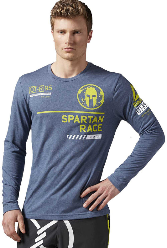 Reebok SPARTAN Race Tri-Blend Long Sleeve Graphic Tee - Men's